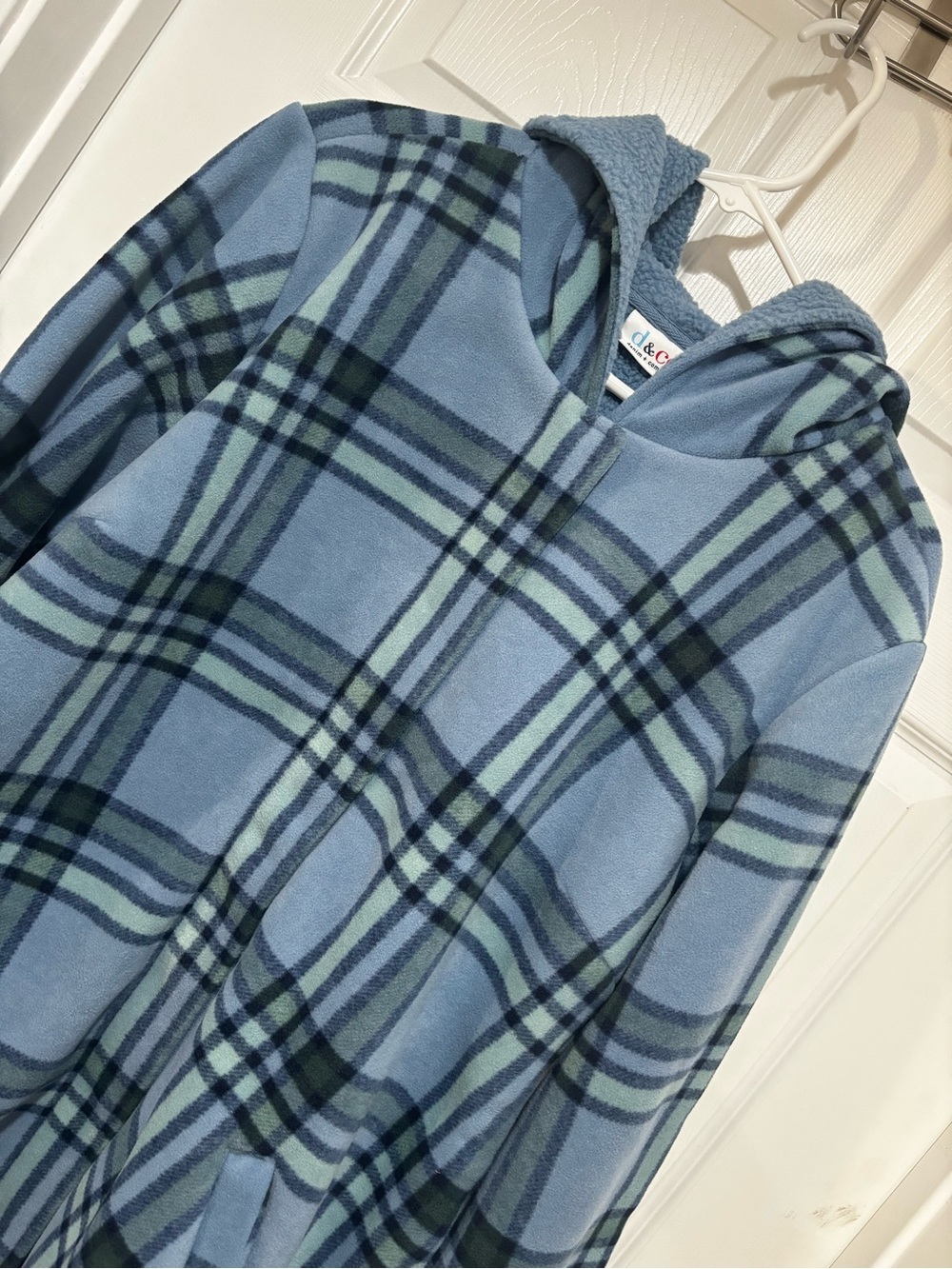 DENIM & CO NIP Printed Fleece Bonded Sherpa Coat with Pockets and Hood